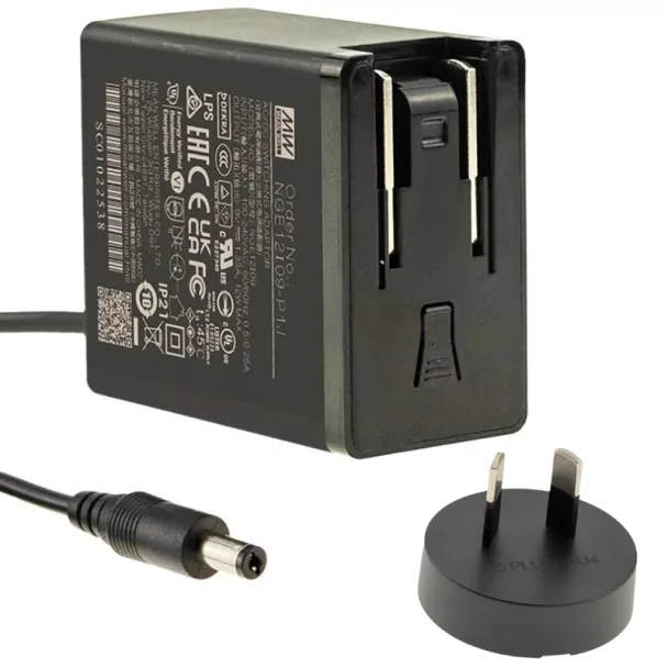 MEAN WELL NGE18I18-P1J Wall Adapter 18W 18V 1.0A 2.1mm DC Jack with AU plug